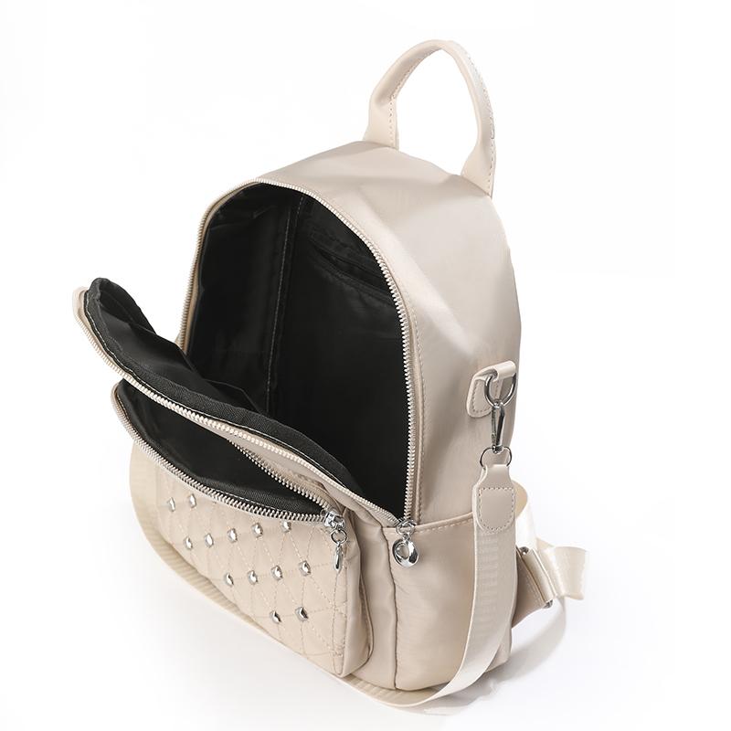 Rhomboid Rivet Backpack Women's Travel Bag Large Capacity Backpack