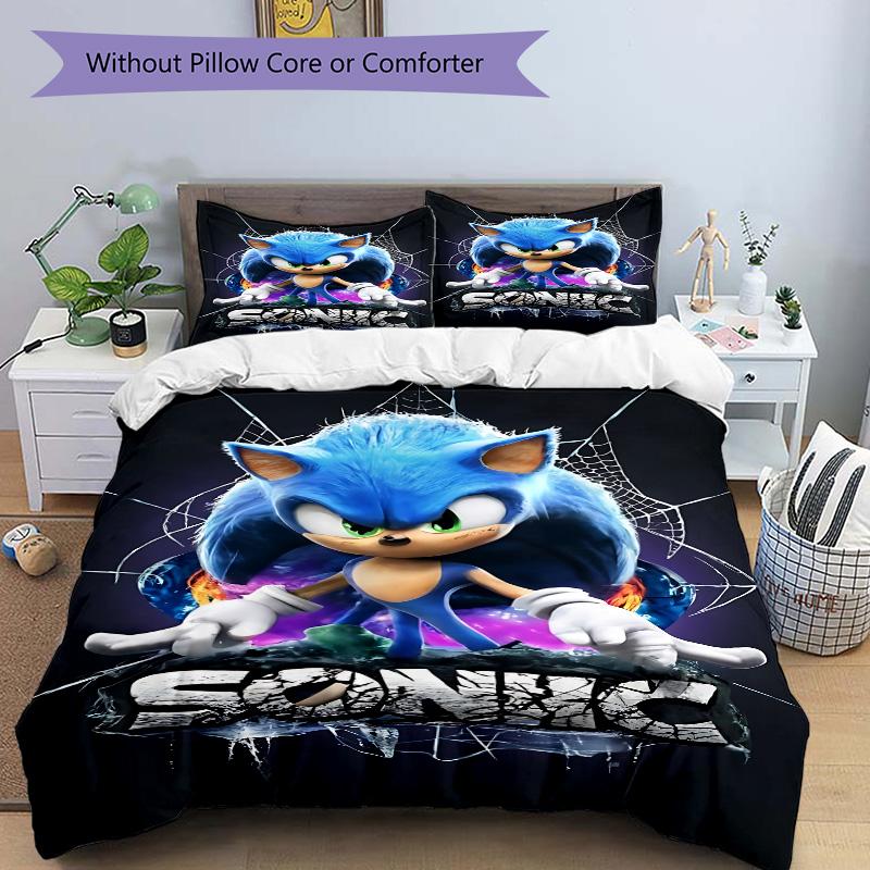 Sonic Adventure Beyond Limits Print 3Pcs Bedding Setduvet Cover With 2 Bedropillowcase Home Birthday Gift