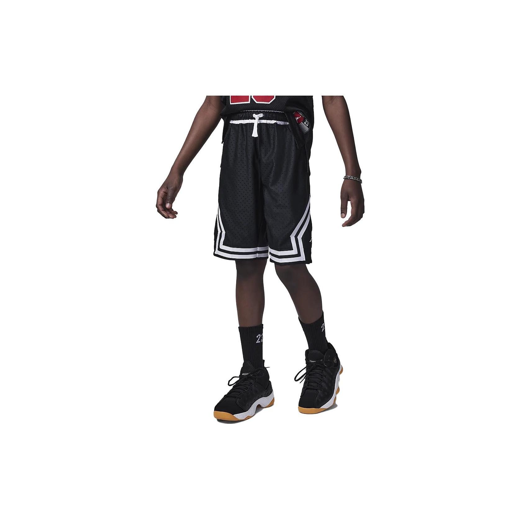 (GS) Air Jordan Dri-FIT Diamond Shorts Black White Kids FV2857-010 L