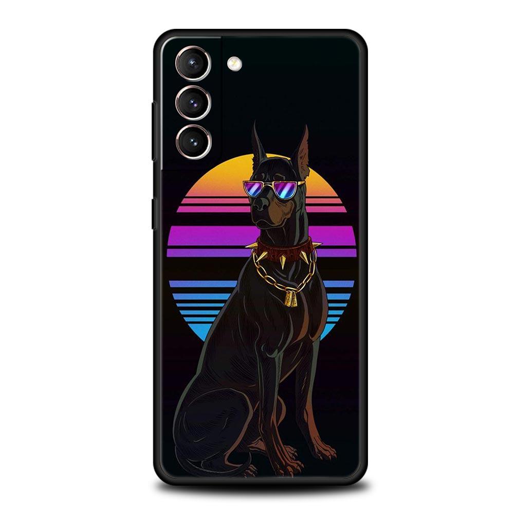 Doberman Dog Phone Case for Samsung Galaxy S26 S25 S24 S23 S22 S20 S21 FE Ultra S25 Edge Plus 5G Soft TPU Cover Fundas Capas Bag