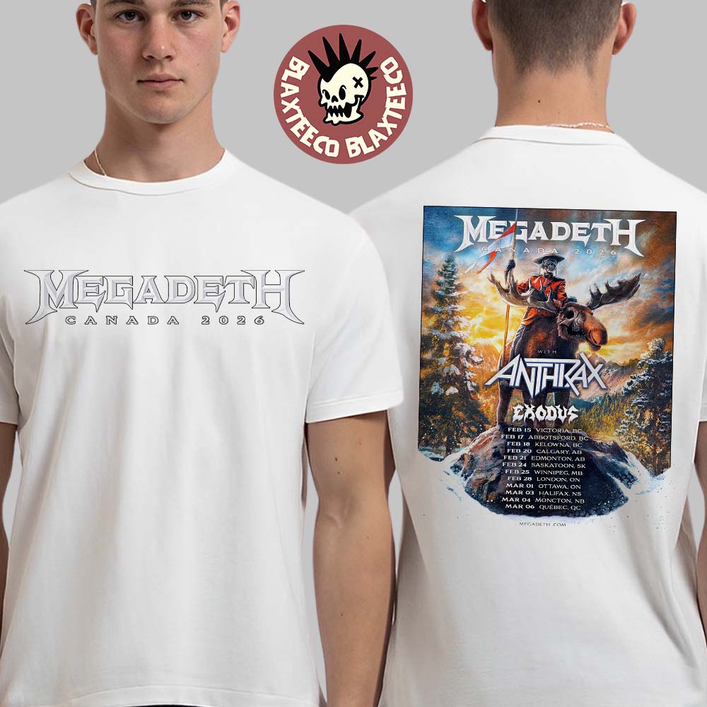 

Anthrax Канада Тур 2026 Мерч Thrash Night Двостороння Футболка Оверсайз Чоловіки Жінки Повсякденна Бавовна Вільна Коротка Рукава Жіночий Чоловічий Одяг XXXL різнокольоровий