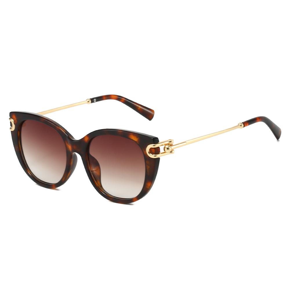 2026 New Two-Tone Sunglasses: Cat-Eye Silhouette, Silver Accents, Stylish Streetwear Piece – High-End Ins-Style Shades