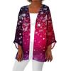 Women's Casual Fashion Caot Christmas Printed Lightweight Medium Length Jacket Cardigan