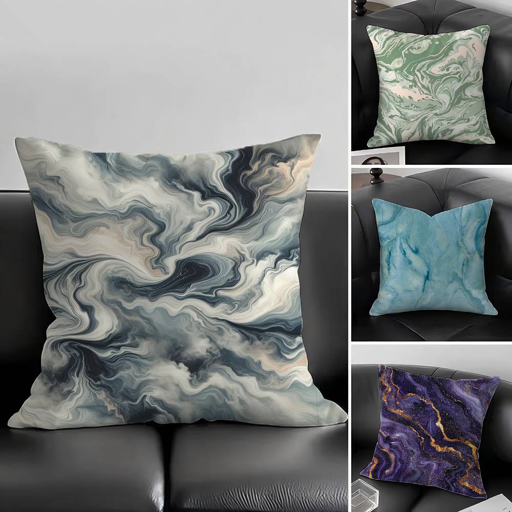1pc Marble Pattern Pillow Case Fashion Square Pillowcase Bedroom Sofa Room Ins Decoration Leisure