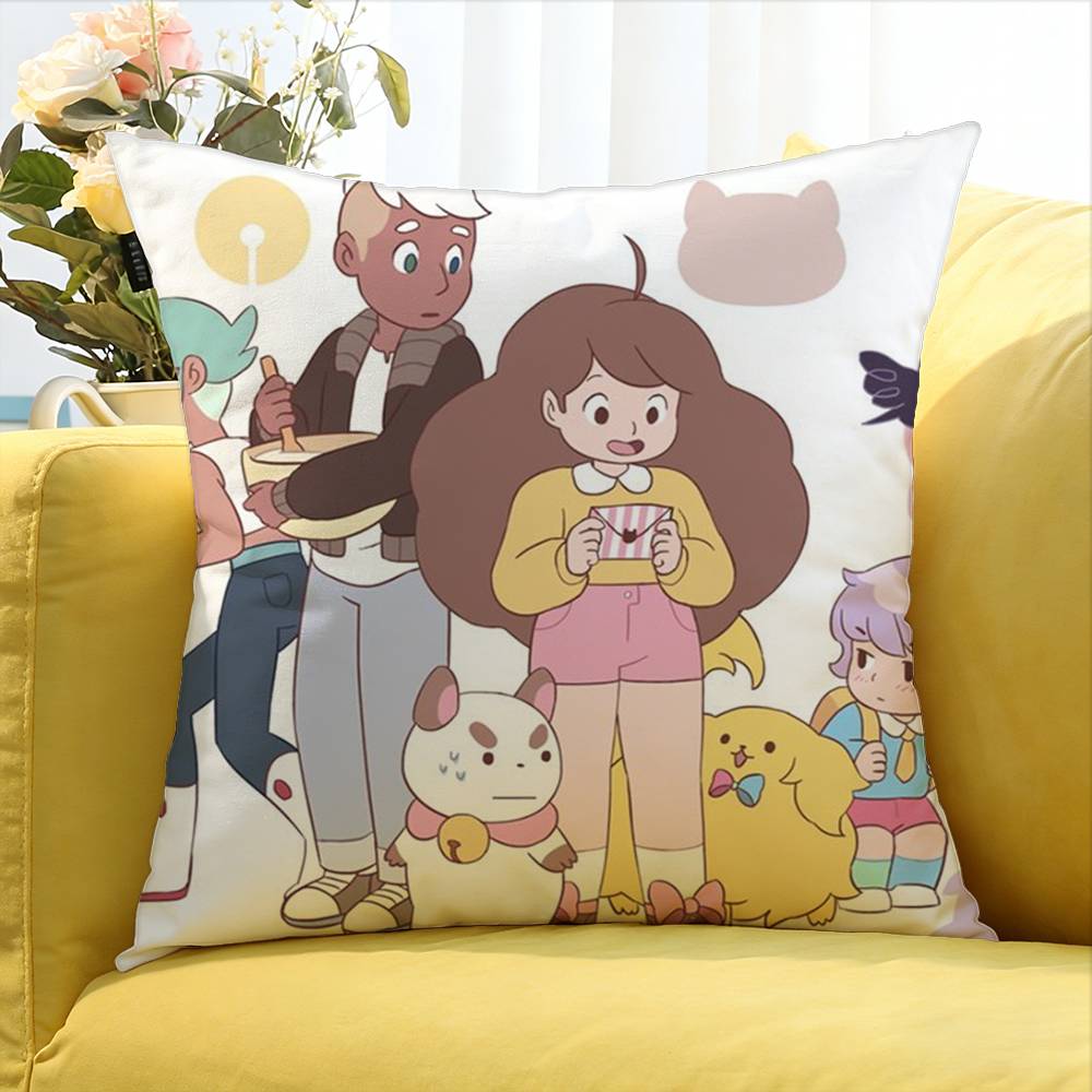 Bee And Puppycat Cartoon Style Badge Various Sizes Square Pillow Case For Car Home Bedchamber Decor