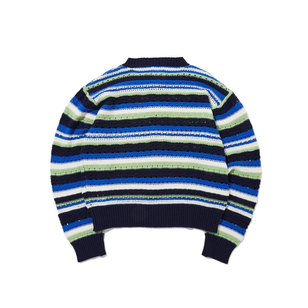 Penfield Mix Color Striped Knit Cardigan Blue_Fr2Kj01U