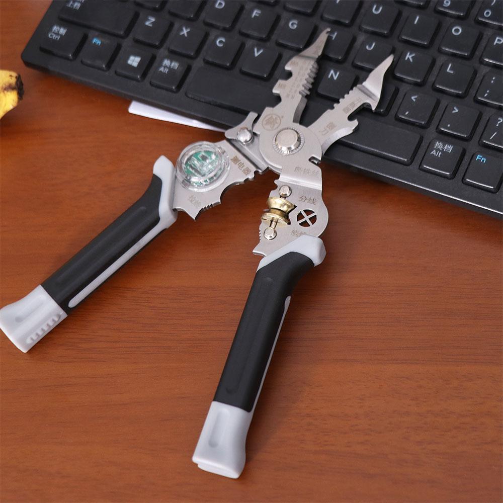 Non-slip Wire Stripper 10 in 1 Voltage Indicator Electricity Measurement Pliers  Household Use