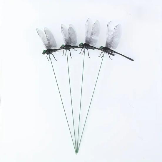 Zahradní zápichy vážky 3D Velké zápichy vážky Vložka do květináče Dekorace vážky s tyčkou pro vnitřní venkovní truhlík na okno balkon