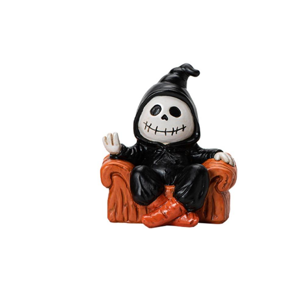 Resin Halloween Sofa Ghost Figure Spooky Ghost Statue Ornament Funny Ghost Art Sculpture  Bedroom