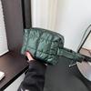 Simple Women Puffy Quilted Padded Makeup Storage Bag Space Cotton Clutches Zipper Solid Color Small Cosmetic Handbag MIT