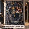 Elegant Deer Nature Scene Theme Wall Tapestry Customized With Name Text Personalized Hanging Tapestry For Bedroom Living Room Decor