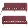Corner Bed Frame Burgundy 80 X 200 Cm Fabric