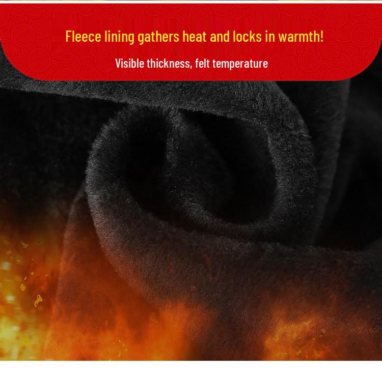 Plus Velvet Thickened Elastic High-Waist Pants for Middle-Aged and Elderly Women - Loose Fit Grandma Straight-Leg Pants