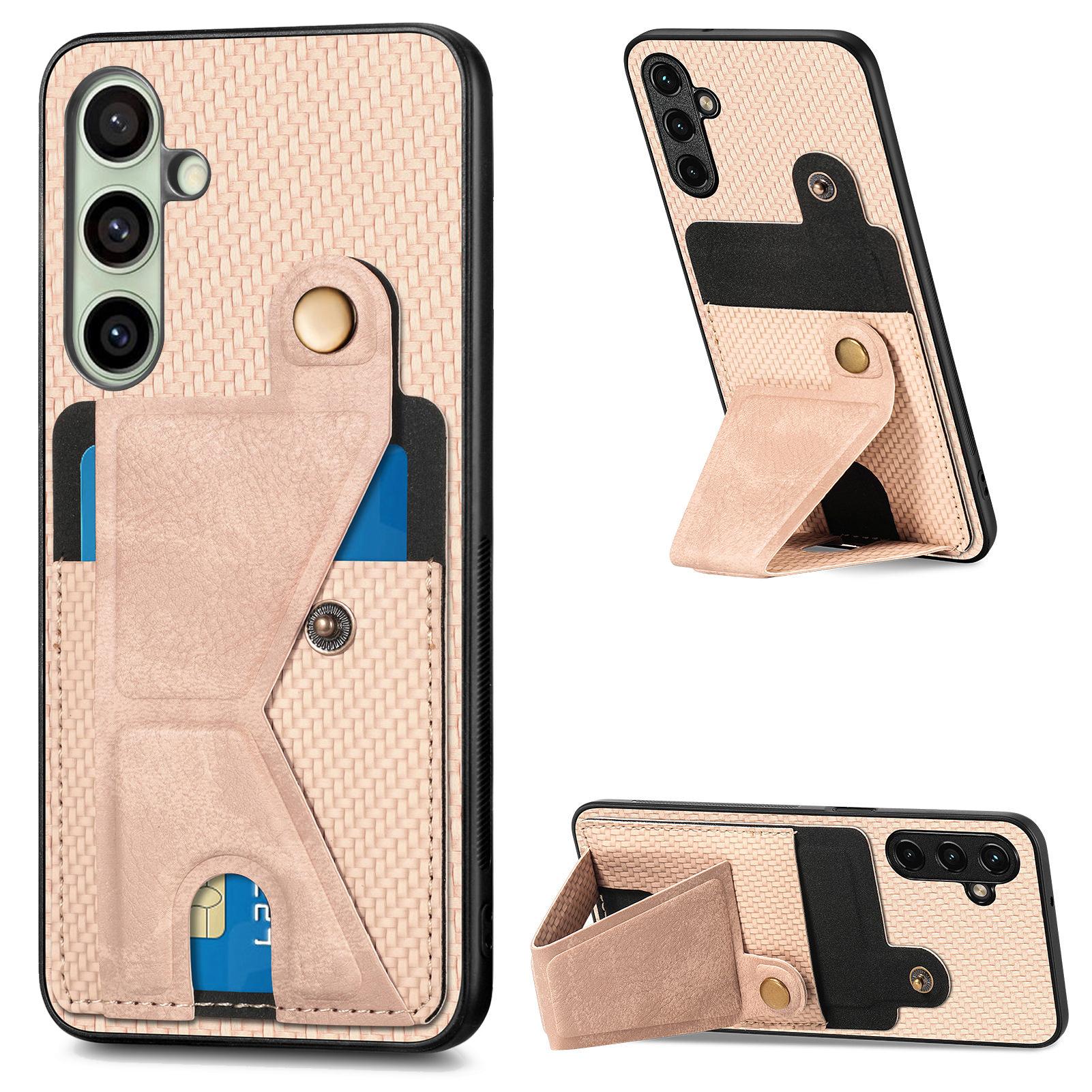 

For Samsung Galaxy A26 5G Case with K-Shaped Kickstand Leather Phone Back Cover Yellow