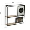 Étagère murale de style industriel Mumbai - 33 x 33 x 9,5 cm - avec 2 étagères en bois et métal - Marron - Versa