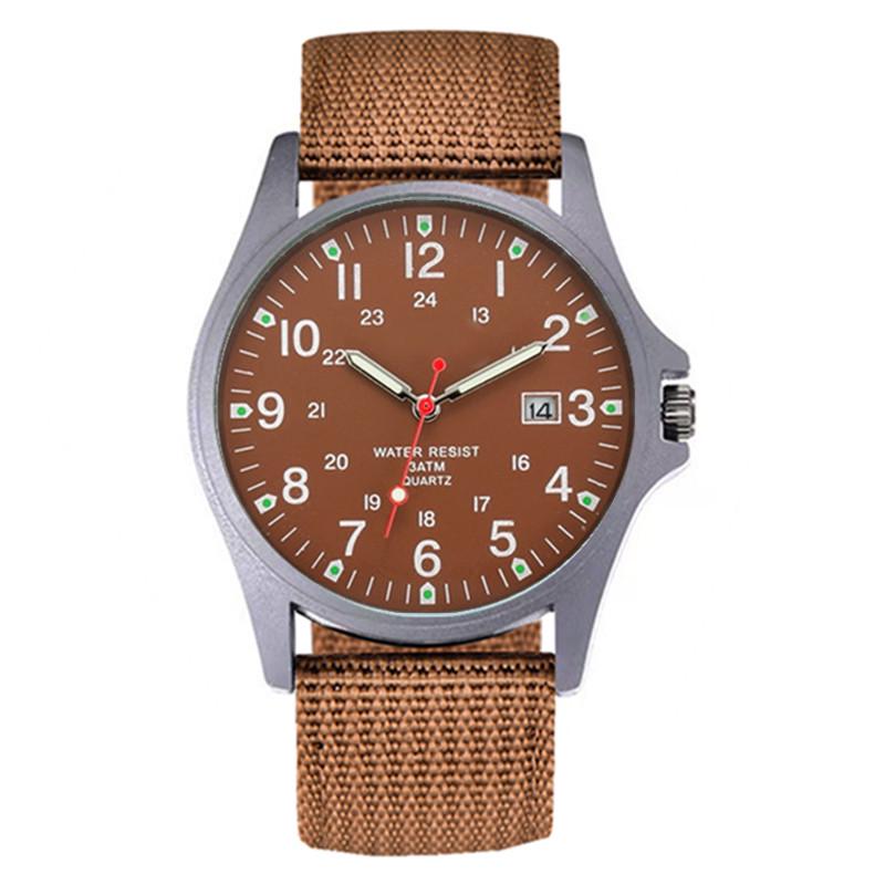 Men's Casual Nylon Band Quartz Sports Watch with Date Function