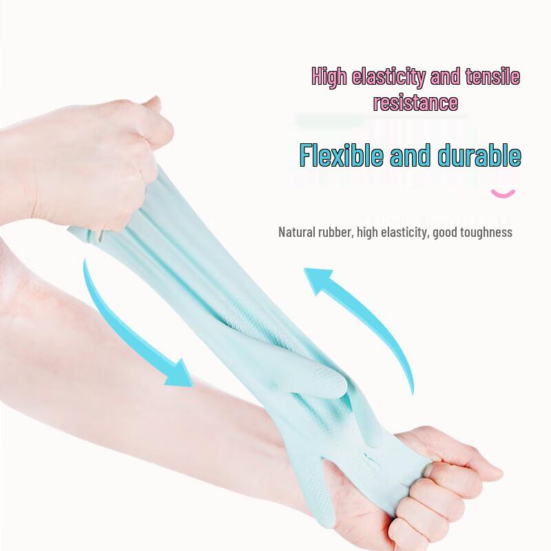 Miaojie Durable Small Latex Rubber Cleaning Gloves (4-Pair Set)