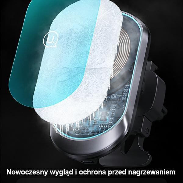 USAMS Magnetic Induction Holderwireless Charging 15W For Vent. Black Cd182Zj01 (Us-Cd182)