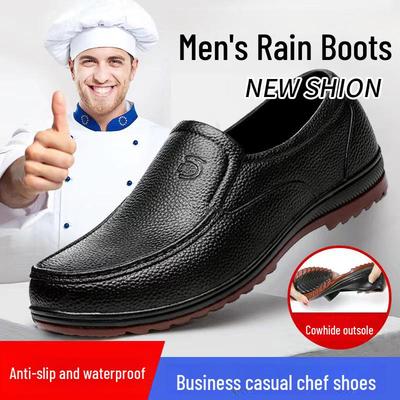 Stivali da pioggia da cucina bassi in plastica da uomo: Scarpe di gomma antinfortunistiche impermeabili, antiolio, antiscivolo, adatte per cantieri edili e pesca.