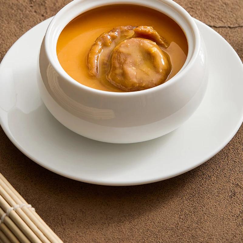 Ceramic Stewing Soup Cup with Cover Dish for Restaurant Tableware in High-class Hotel Bird's Nest Seafood Cup Single Soup Pot
