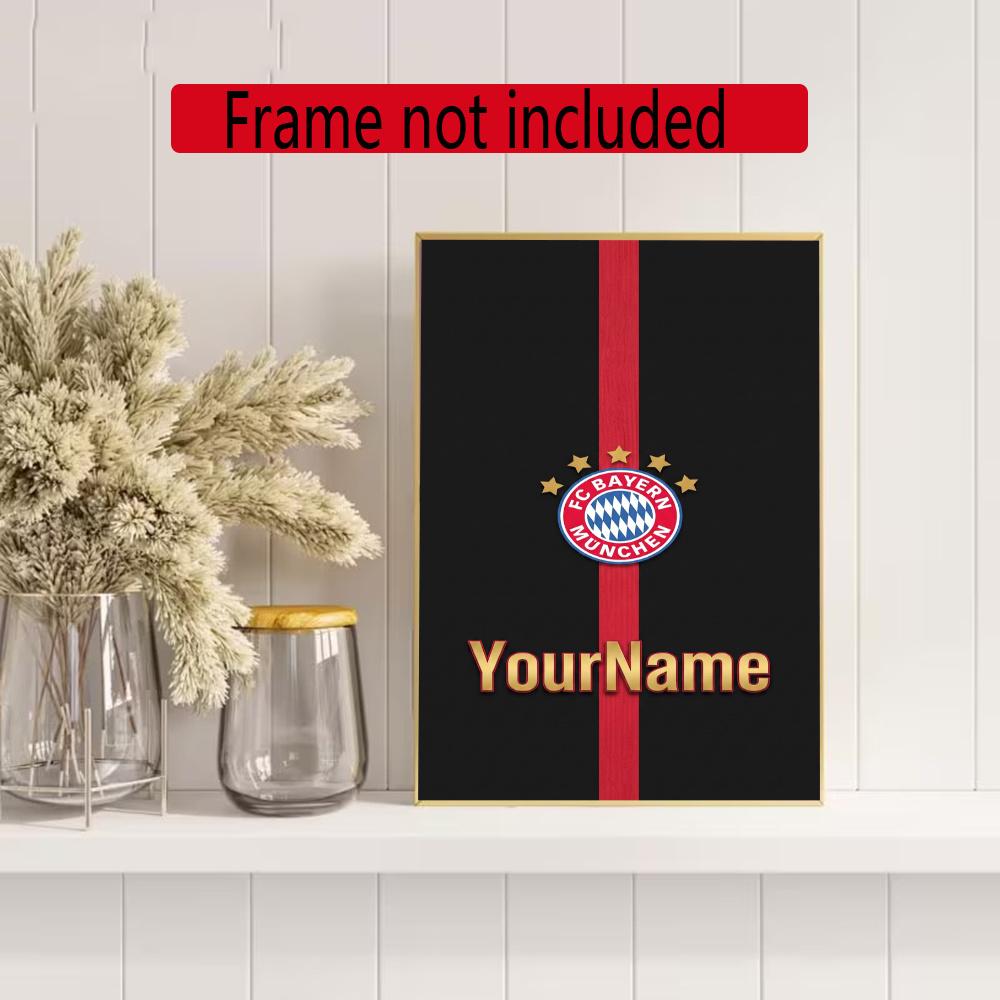 Fc Bayern Mnchen Customize Your Name Diamond Painting Round Diamond Diy Frameless Holiday Artwork Suitable For Home Office Wall Decoration