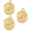 3Pcs Stainless Steel Floral Pendants Gold Plated Jewelry Accessory for Crafting Elegant Necklace Bracelet and Earrings