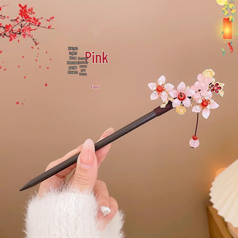 Vintage Tassel Alloy Wooden Hairpin for Women - Elegant Retro Updo Accessory