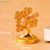 2Pcs Alloy Metal Gold-Plated Fortune Tree Small Ornament Mascot Desktop Decoration Crafts