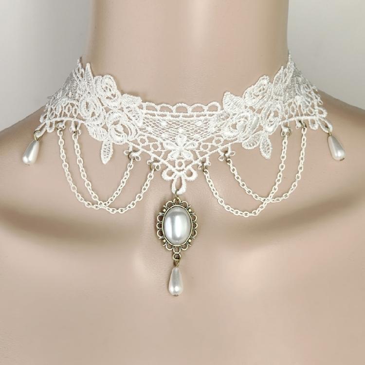 Lace Gemstones Aesthetic Necklace Fashion Simple Clavicle Chain Women Girls