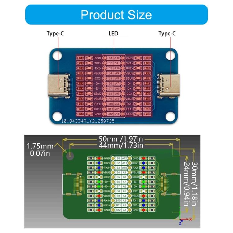 Type C Charging Cable Diagnostic Device 24 Pin Detection System With Portable Battery Power For Repair