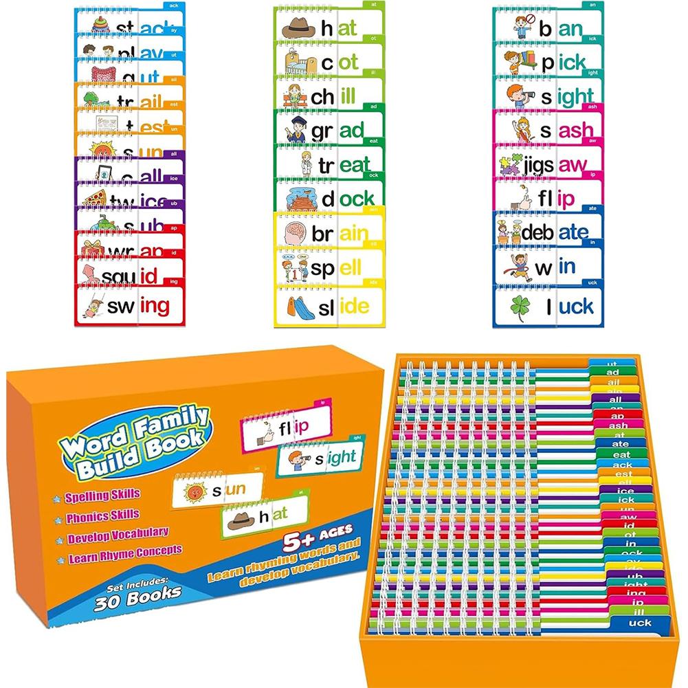 30 Fun Read Aloud and Rhyming Flip Books Word Family and Word Flashcards Perfect Reading Gift for Family and Friends