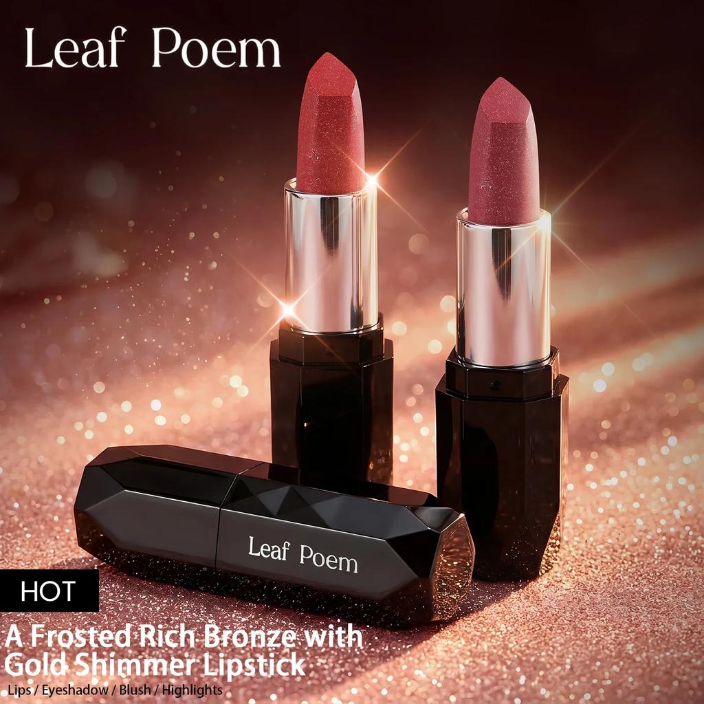 Pearlescent Lipstick Long Lasting Waterproof Pink Rosey Metallic Diamond Lip Stick Create Silky Charming Plump Bold Lip Makeup