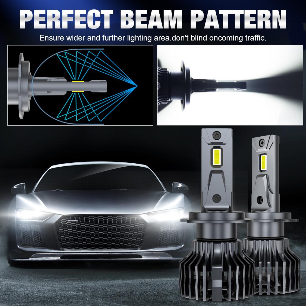 2Pcs H7 LED 80000LM 120W H1 H3 H4 H11 H8 9005 HB3 9006 HB4 9012 HIR2 Led Headlights H27 880 881 9004 9007 H13 3570 CSP Hi/Lo Beam Bulbs Auto Headlamp