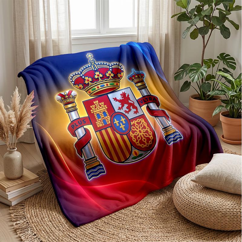 Spanien Fußball Bedruckte Flanelldecke Hautfreundlich Warm Dekorativer Überwurf für Innen Couch Bett Tägliche Nutzung