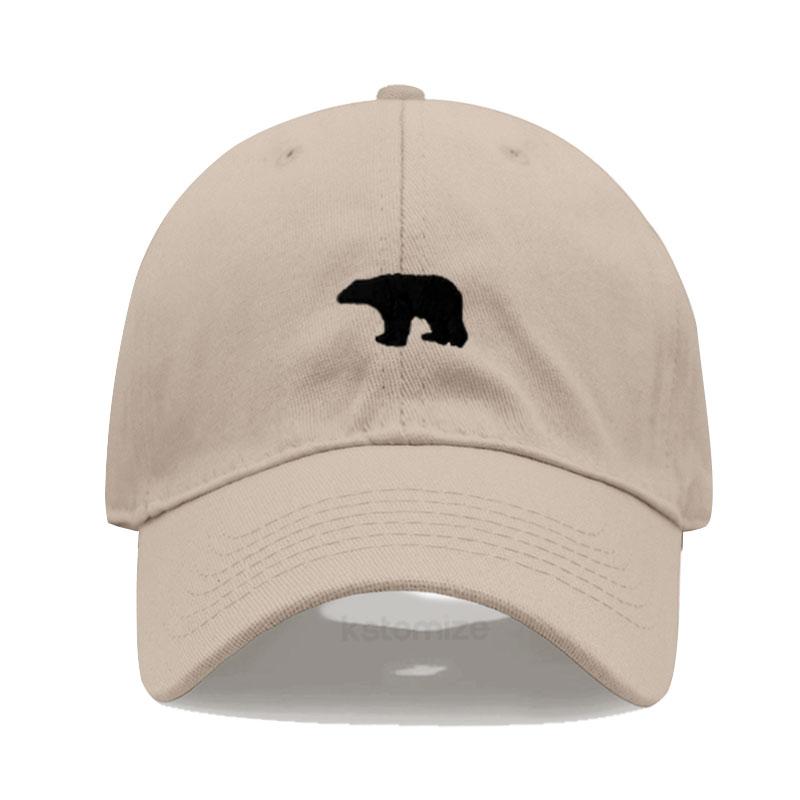 Little Bear Embroidery Baseball Cap For Women Men Fashion Adjustable Soft Washed Cotton Dad Hat Unisex Classic Golf Caps