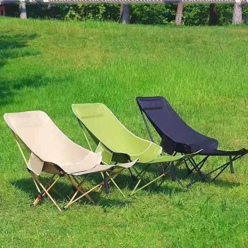 Adjustable Outdoor Moon Chair with Footrest for Camping, Balcony, or Home Use