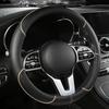 Full Leather Stitching Line Car Steering Wheel Cover, Three-dimensional Anti Slip, Timple and Fashionable.Four Season Universal