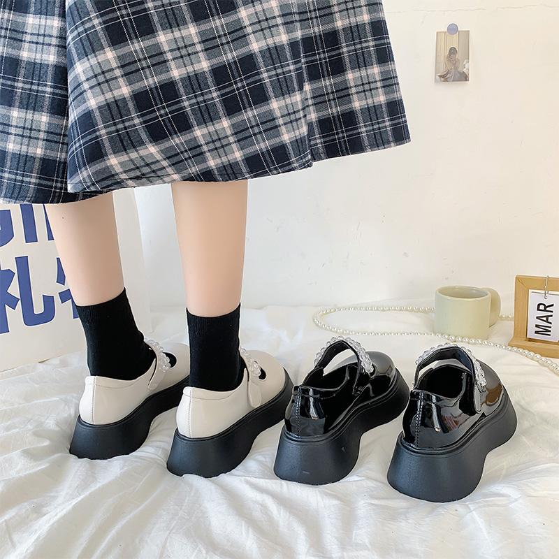 Big Head Japanese Jk Small Leather Shoes Sweet And Cool Niche  Spring And Summer Thin Thick Bottom Sponge Cake French Mary Jane Shoes England