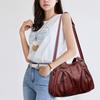 Soft leather pleated shoulder bag Crossbody tote women's bag