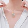 White Heart & Rhinestone Dragonfly Pendant Necklace for Women