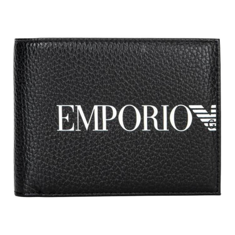 

Emporio Armani Simple Logo Casual Portable Leather Wallet Men wallet Black EM003591-AF19355-UC001 Black,12.5cm*9.5cm*2.5cm