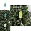 Christmas Themed Pattern Wooden Pendant Decoration Props For Holiday Celebration