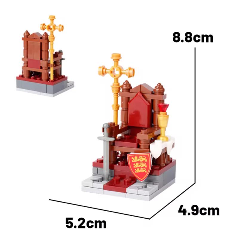 Medieval City MOC Building Blocks Soldier Figures Guard Tower Watchtower Hanging Cage Shield Weapon Accessory Bricks Kids Toys