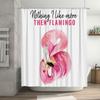 Flamingo Bath Towel Shower Curtain Watercolor Decorative Bathroom Accessories Set