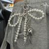Elegant Pearls Bowknot Keychain Charms Fashion Pearls Bowknot Keychain for Women Exquisite Beaded Keyring Accessories