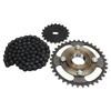 36T Chainring with Toothless Flywheel 420 Chain 20 Tooth Sprocket for DIY Scooter Bicycle