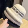 Autumn and Winter Cold proof and Warm Fisherman Hat Sweet Fashionable and Versatile Basin Hat Rolled Edge Ear Protection Windproof and Thickened Hat
