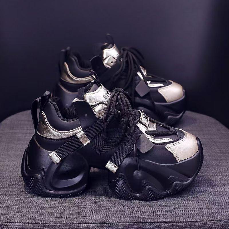 Dámské tenisky na 8cm silné podrážce, jaro/podzim, korejský styl, "Dad Shoes", trendy, univerzální, s prodyšným designem