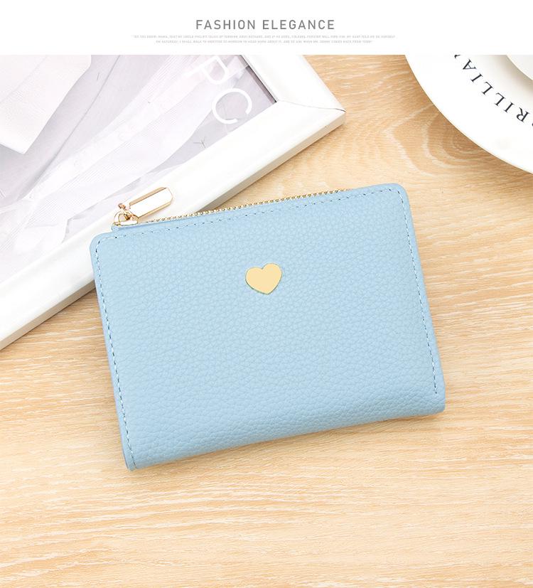 Trendy Women's Lychee Pattern Bi-fold Wallet – Small, Cute Card Holder + Coin Purse