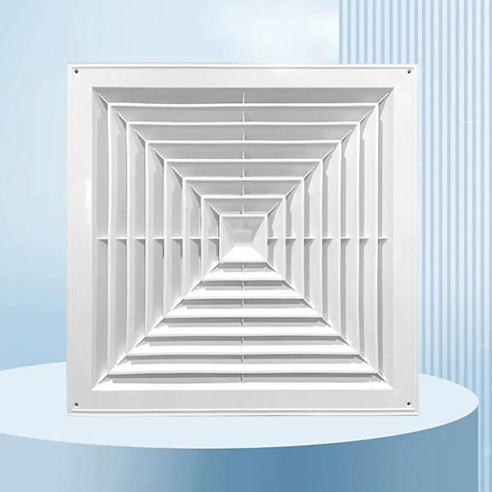 New Plastic Air Vent Grille White Square Ventilation Cover With Flaps Silent Operation Duct Heating Vents Ceiling Mount